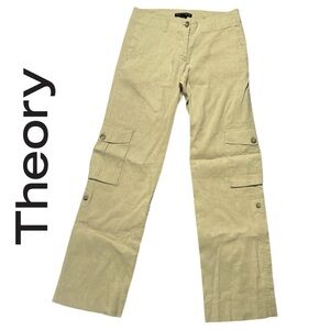 Theory Women’s‎ Linen Blend Potter Cargo Pants - Size 00